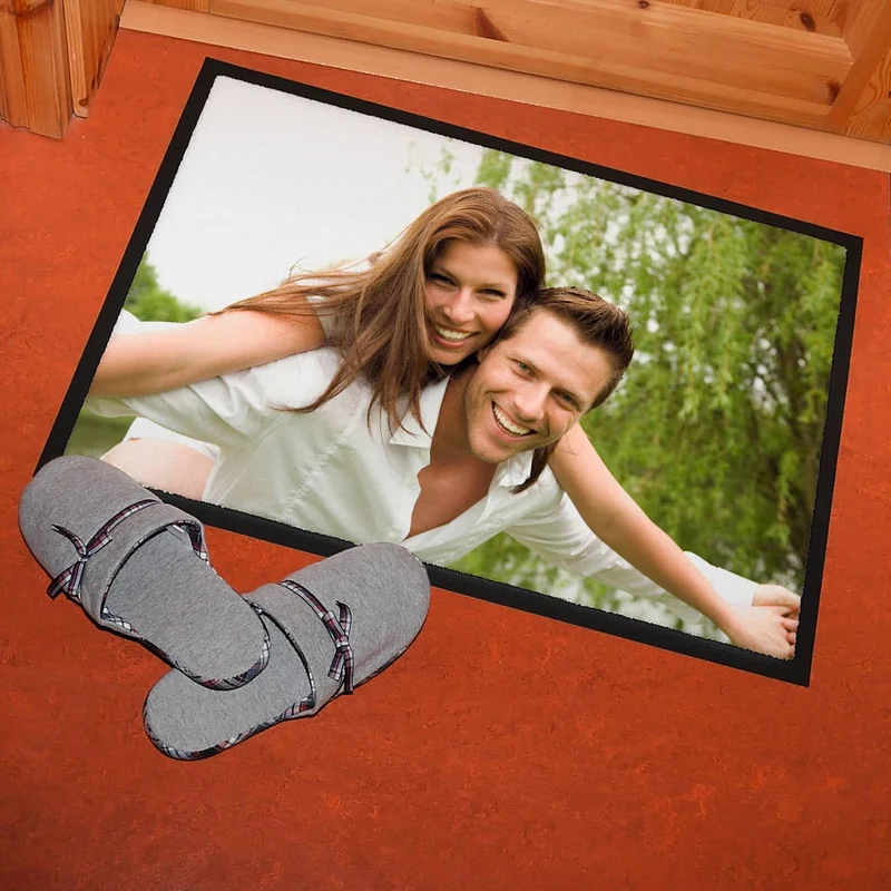 Fußmatte bedruckt mit Foto als Geschenk zum Einzug & Hausbau