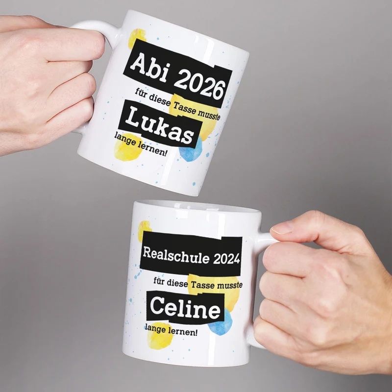 Für diese Tasse musste ich lange lernen - Tasse mit Name & Wunschtext