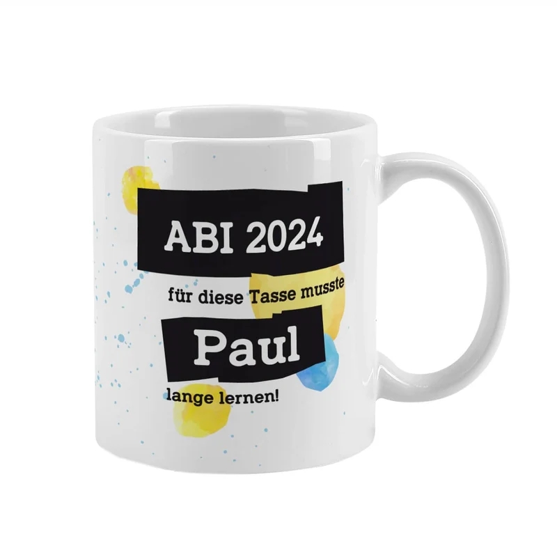 Für diese Tasse musste ich lange lernen - Tasse mit Name & Wunschtext