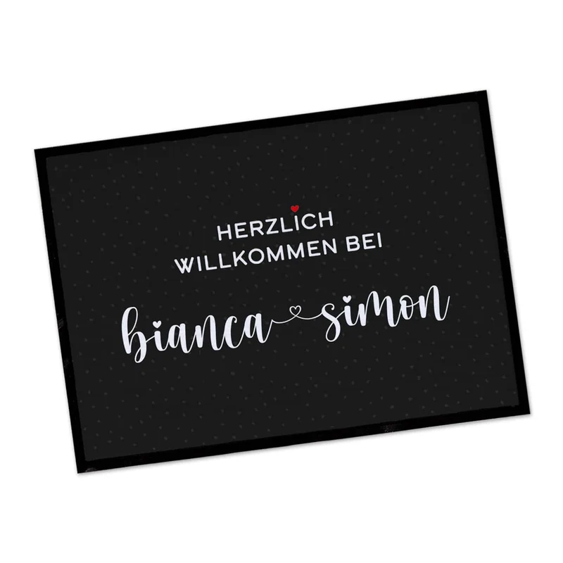 Fußmatte mit Herzdesign für Paare & Familien 70 x 50 cm