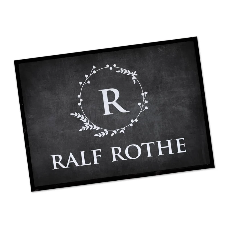 Fußmatte mit Monogramm & Text bedruckt in 2 Größen