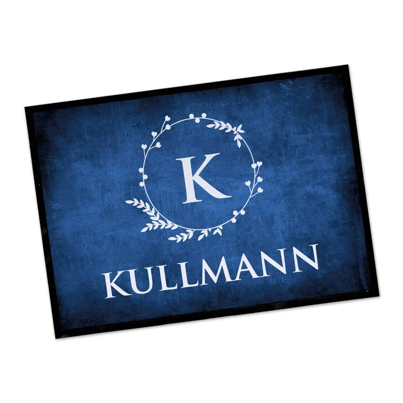 Fußmatte mit Monogramm & Text bedruckt in 2 Größen