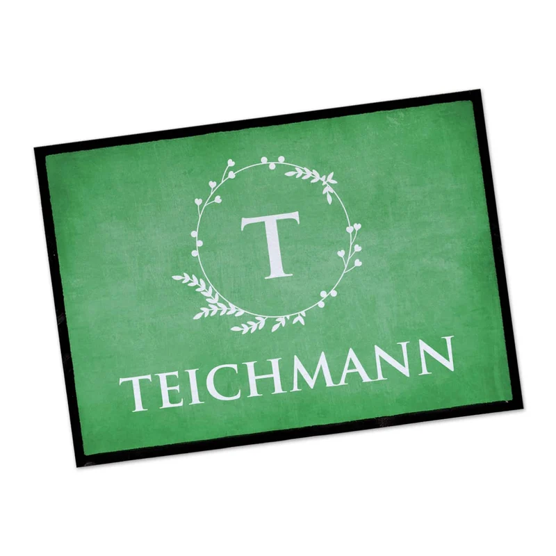 Fußmatte mit Monogramm & Text bedruckt in 2 Größen