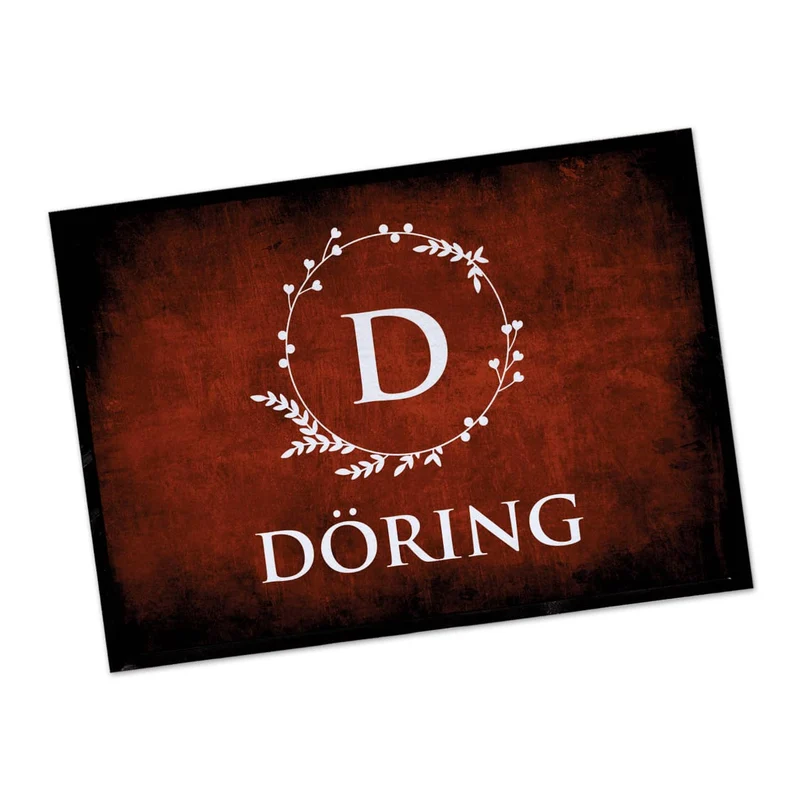 Fußmatte mit Monogramm & Text bedruckt in 2 Größen