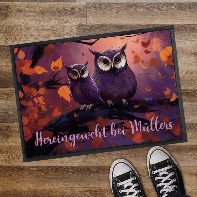 Herbst Fußmatte mit Wunschtext - verschiedene Motive zur Auswahl