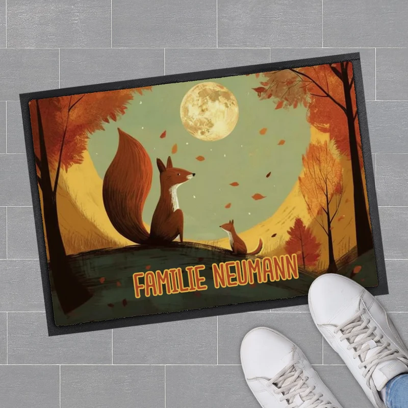 Herbst Fußmatte mit Wunschtext - verschiedene Motive zur Auswahl