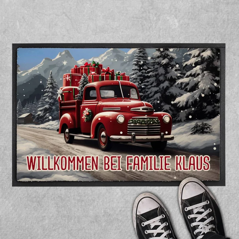 Weihnachts-Fußmatte mit Ihrem Text - verschiedene Motive zur Auswahl
