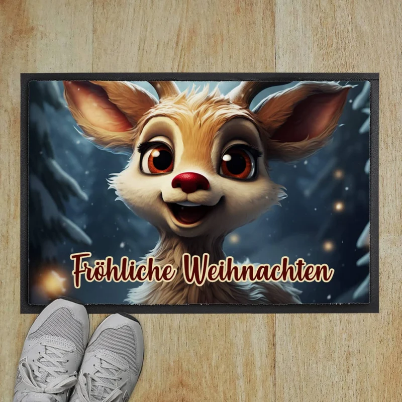 Weihnachts-Fußmatte mit Ihrem Text - verschiedene Motive zur Auswahl