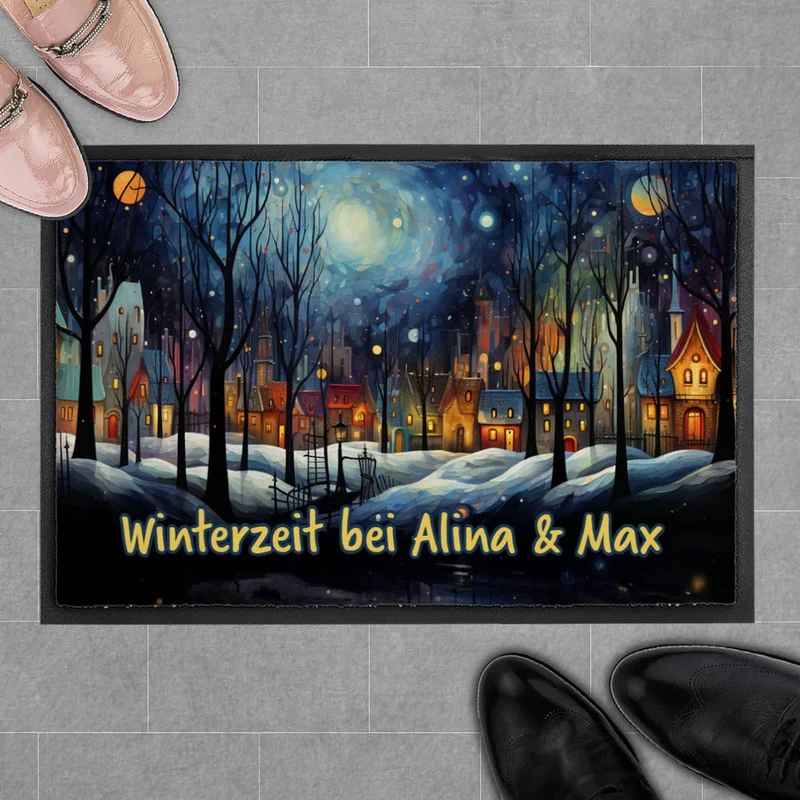 Weihnachts-Fußmatte mit Ihrem Text - verschiedene Motive zur Auswahl