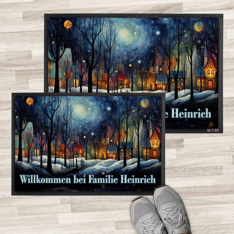 Weihnachts-Fußmatte mit Ihrem Text - verschiedene Motive zur Auswahl