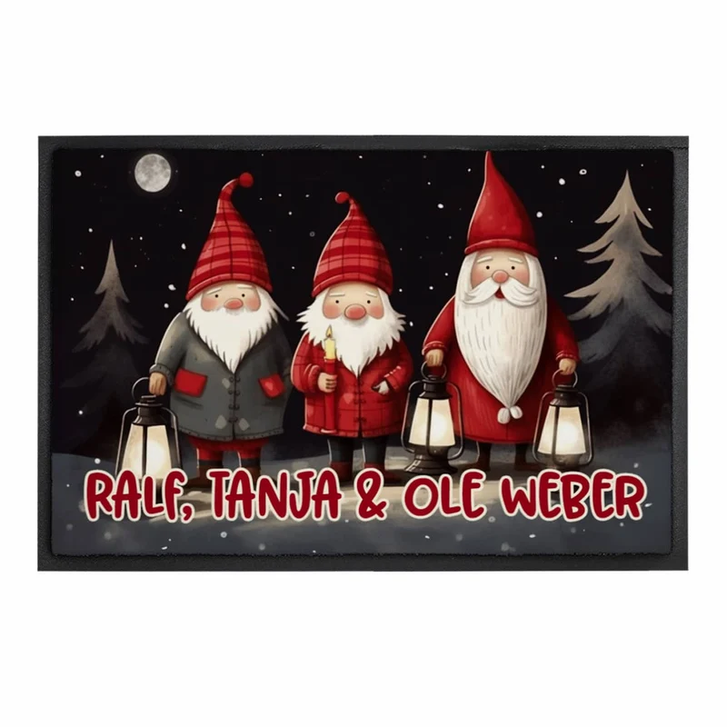 Weihnachts-Fußmatte mit Ihrem Text - verschiedene Motive zur Auswahl