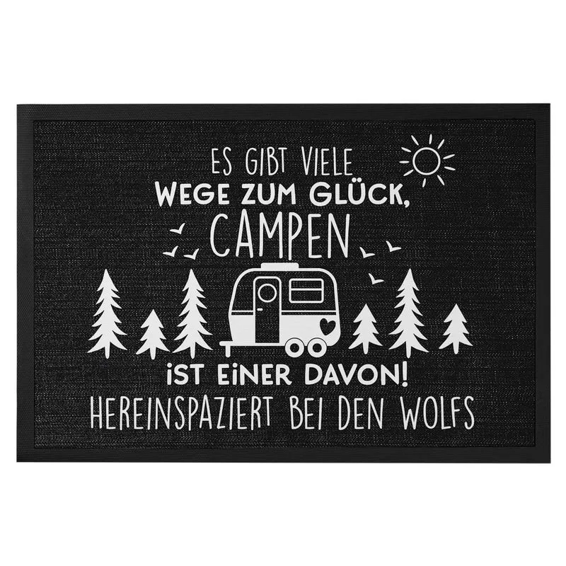 Fußmatte für Camper - Es gibt viele Wege zum Glück - mit Wunschtext