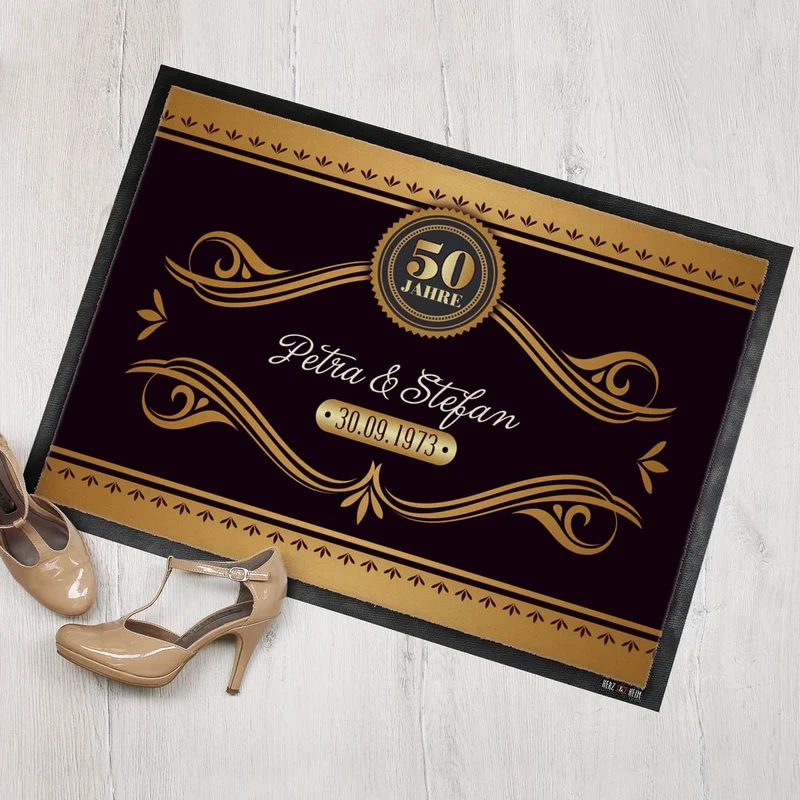 Persönliche Fußmatte zur Goldenen Hochzeit