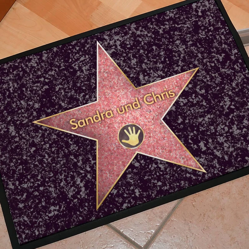Bedruckte Fußmatte mit Name personalisiert - Walk Of Fame