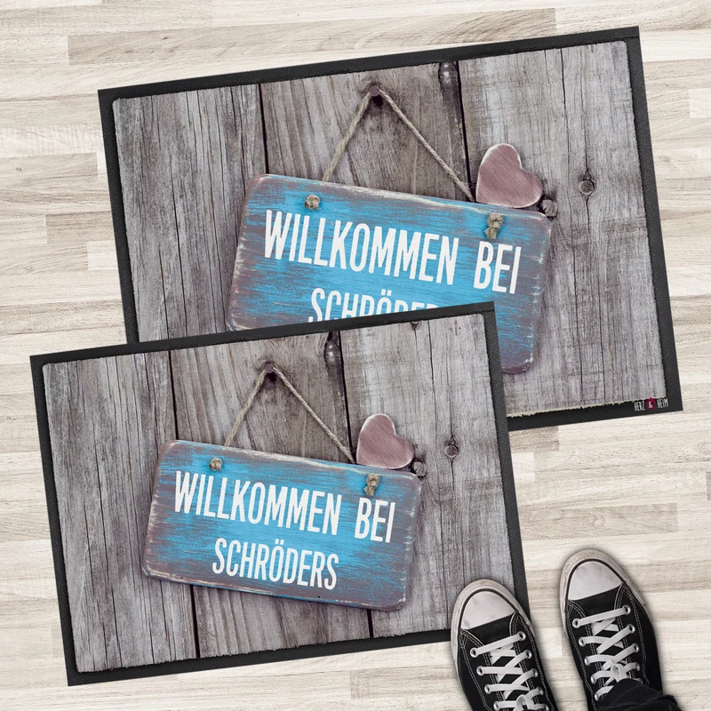 Fußmatte -Willkommen bei..- mit Ihrem Wunschnamen