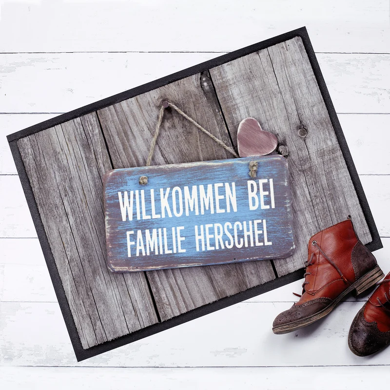Fußmatte -Willkommen bei..- mit Ihrem Wunschnamen