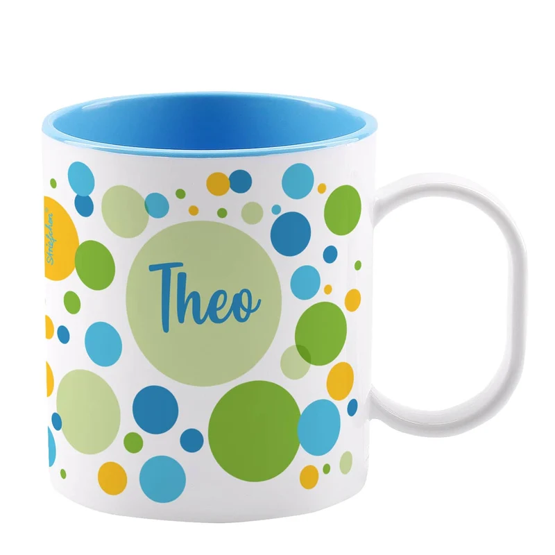 Kunststofftasse mit Punkten für Jungen