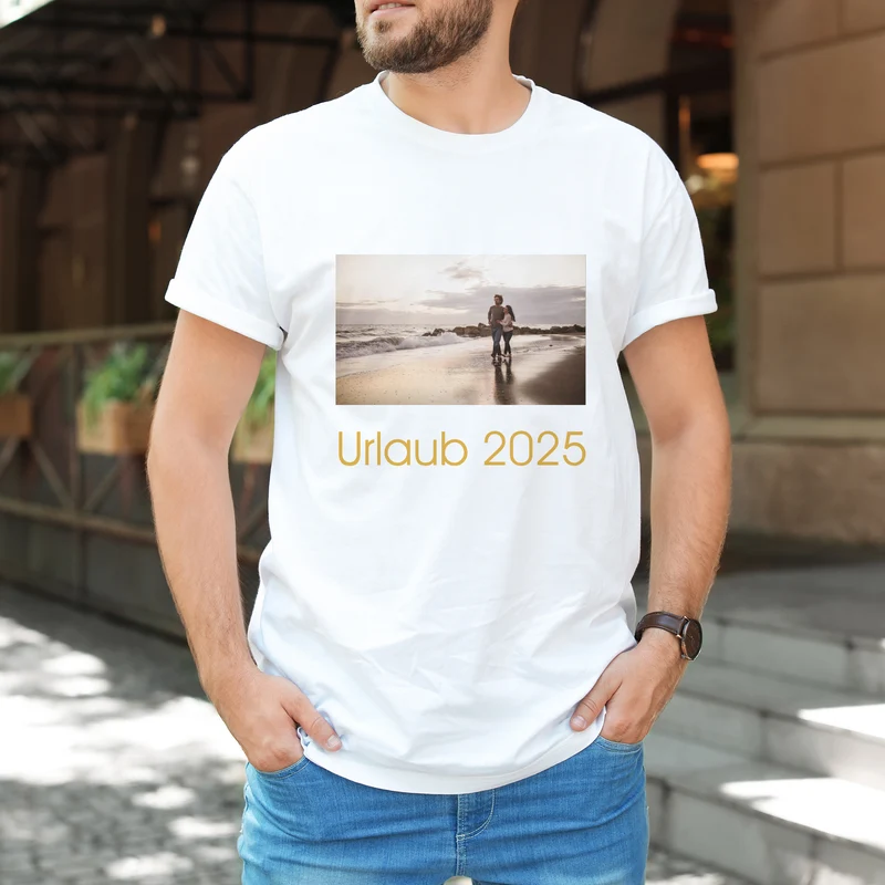 Personalisierbares T-Shirt für Männer mit Foto & Text | Weiß