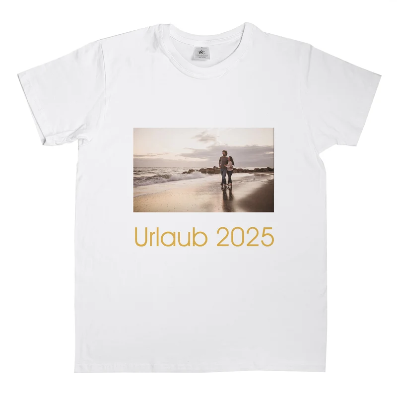 Personalisierbares T-Shirt für Männer mit Foto & Text | Weiß