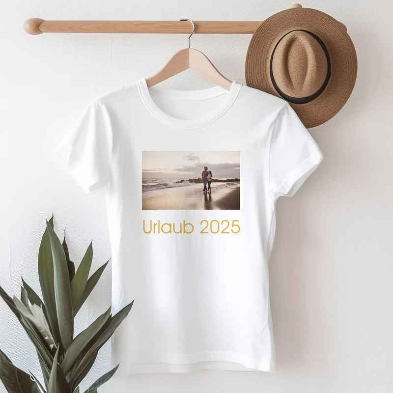 Personalisiertes T-Shirt für Frauen mit eigenem Foto & Text | Weiß