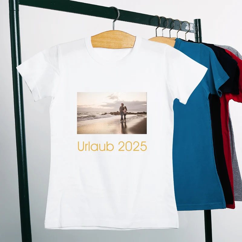 Personalisiertes T-Shirt für Frauen mit eigenem Foto & Text | Weiß