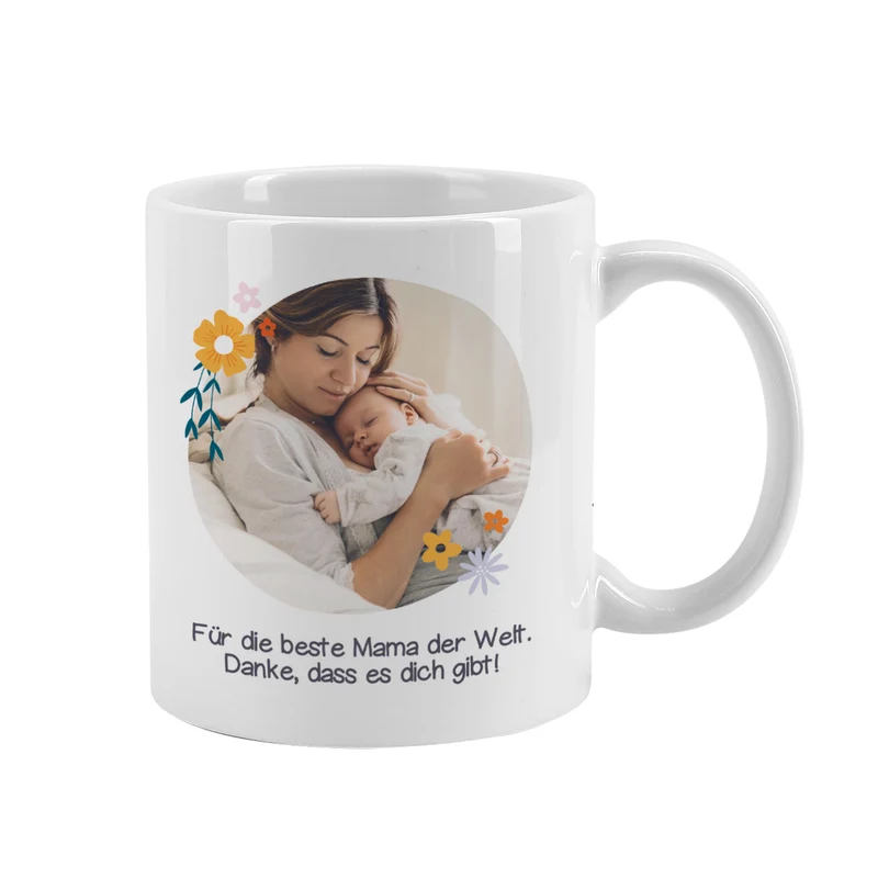 Personalisierte Fototasse für Mama, Oma oder Freundin | Du bist die Beste | Muttertagsgeschenk