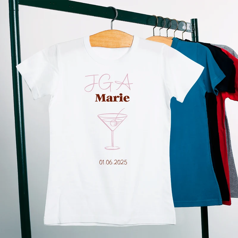 T-Shirt für den JGA | Personalisiert für Braut & Team Braut | Weiß