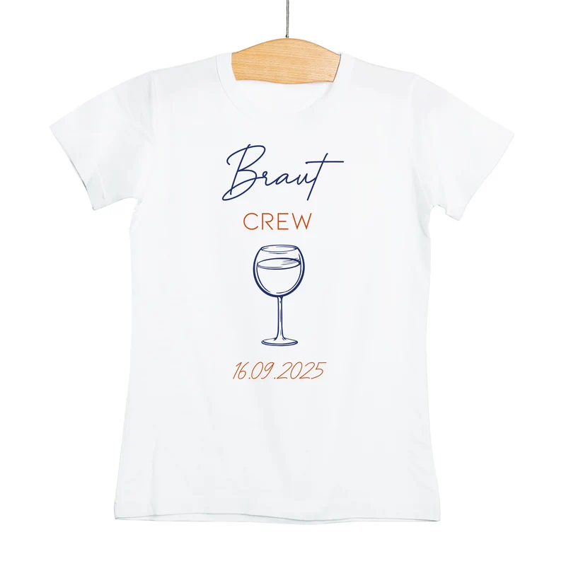 T-Shirt für den JGA | Personalisiert für Braut & Team Braut | Weiß