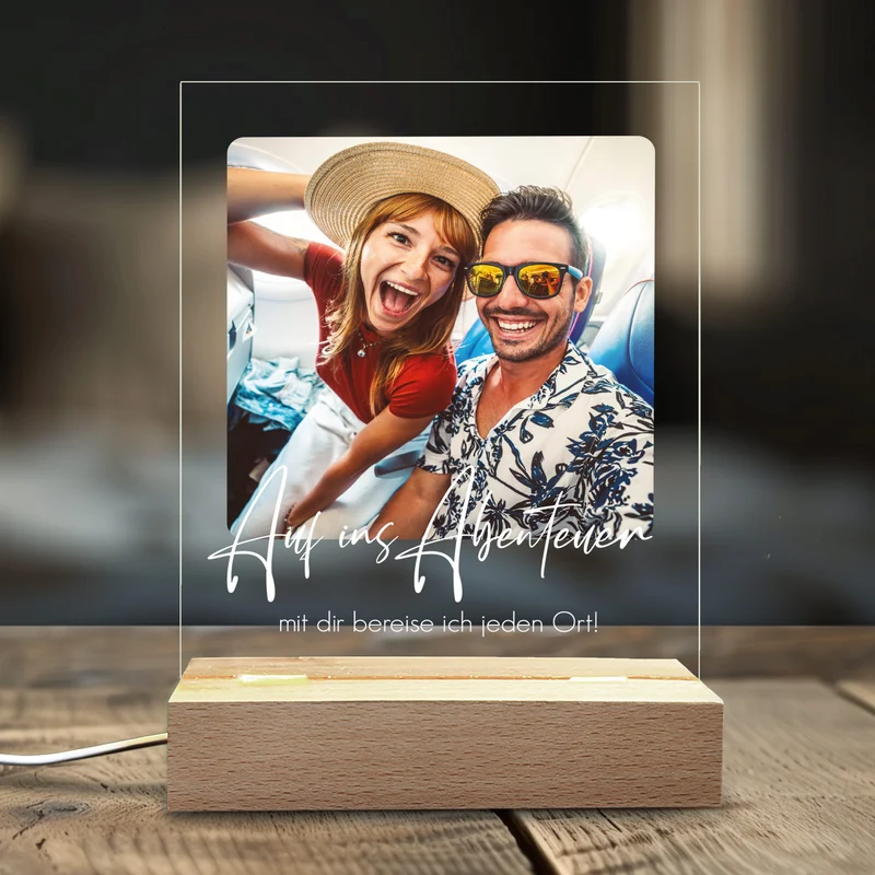 LED-Lampe mit Foto & Wunschtext personalisiert für Familie und Freunde