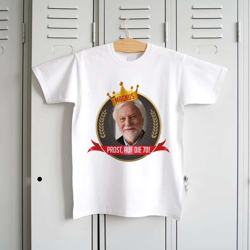 T-Shirt zum Geburtstag personalisiert mit Foto, Name & Text | Krone