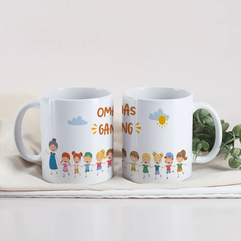 Personalisierbare Tasse für Familien, Erzieher & Lieblingsmenschen mit bis zu 10 Kindern | Gang