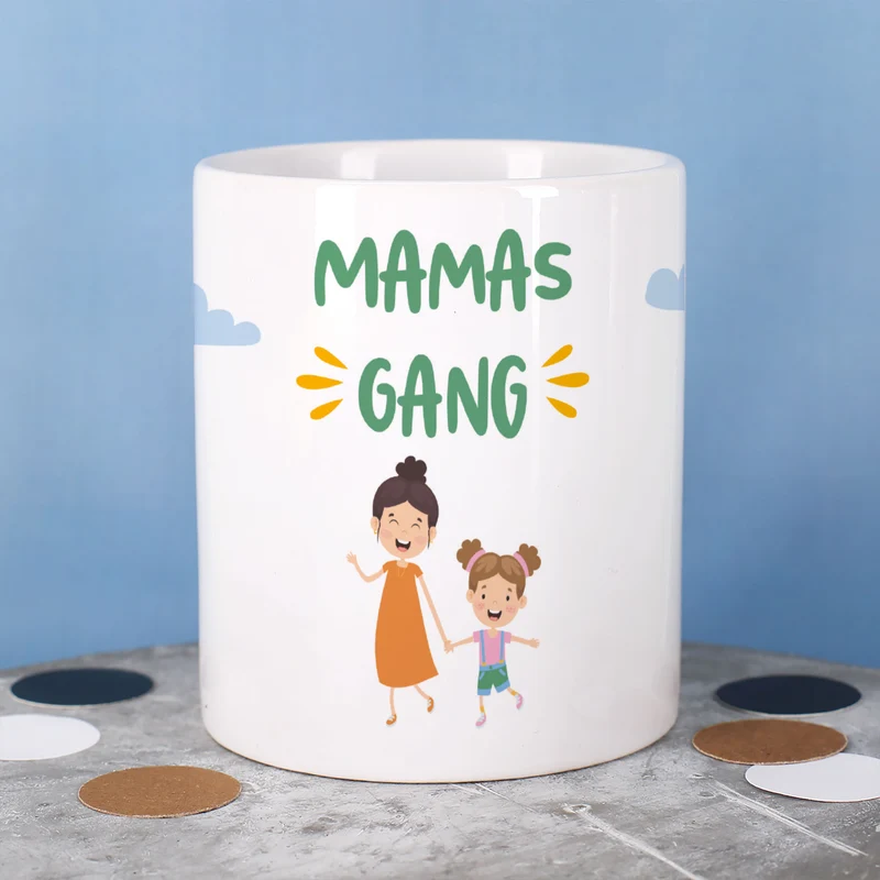 Personalisierbare Tasse für Familien, Erzieher & Lieblingsmenschen mit bis zu 10 Kindern | Gang