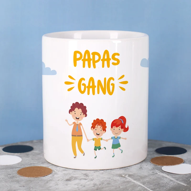 Personalisierbare Tasse für Familien, Erzieher & Lieblingsmenschen mit bis zu 10 Kindern | Gang