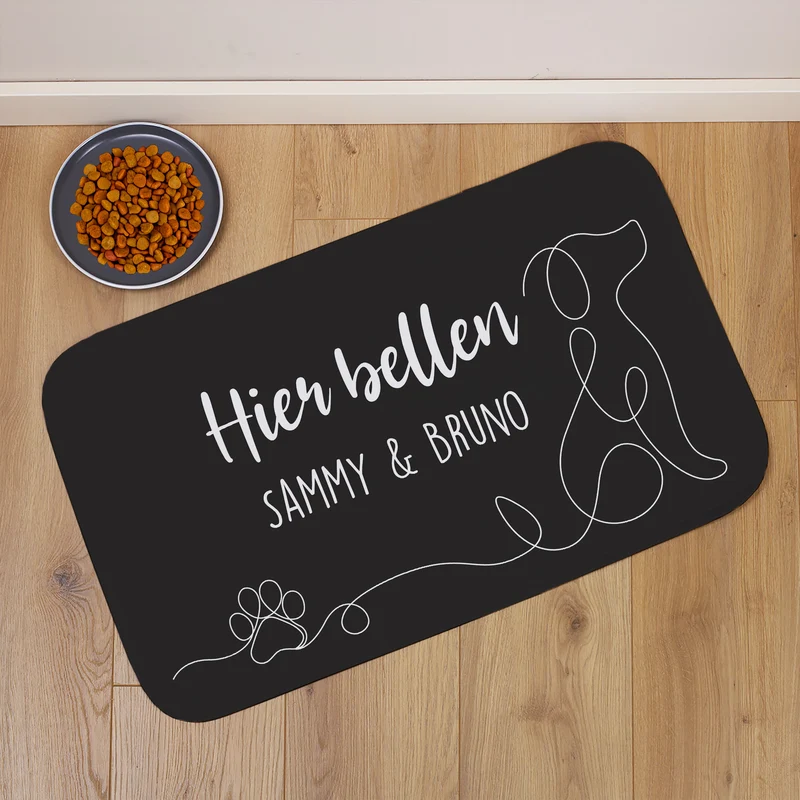 Hundematte personalisierbar mit eigenem Text | Individuelle Napfunterlage, rutschfest