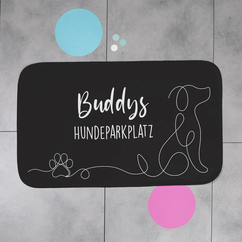 Hundematte personalisierbar mit eigenem Text | Individuelle Napfunterlage, rutschfest