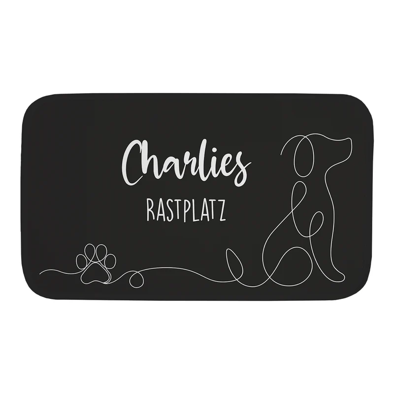 Hundematte personalisierbar mit eigenem Text | Individuelle Napfunterlage, rutschfest
