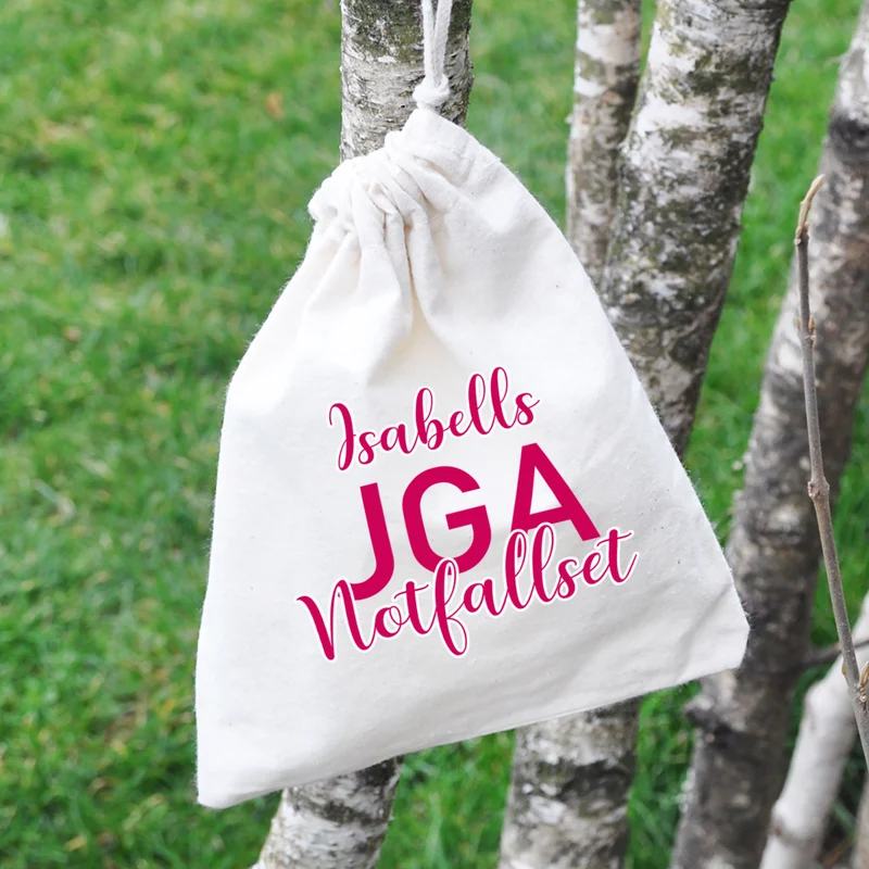 JGA Notfallset-Sack mit dem Namen der Braut | 2 Größen wählbar