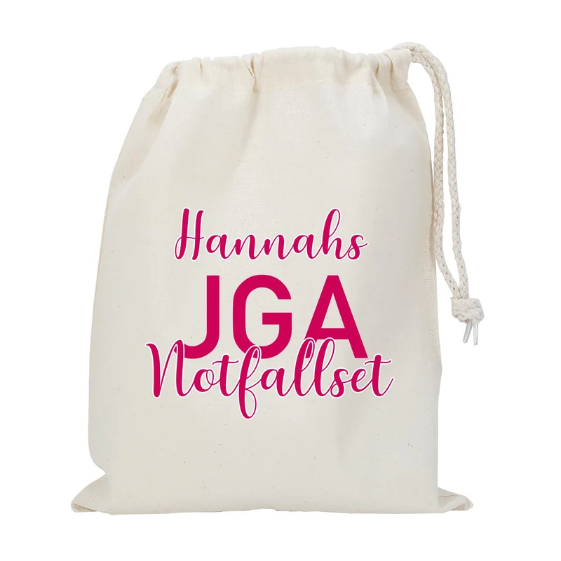 JGA Notfallset-Sack mit dem Namen der Braut | 2 Größen wählbar