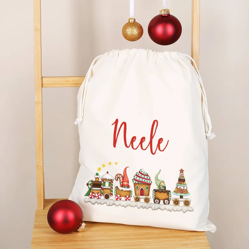 Wichtel Weihnachtszug - Geschenksack in 3 verschiedenen Größen
