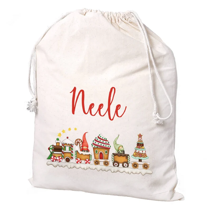 Wichtel Weihnachtszug - Geschenksack in 3 verschiedenen Größen