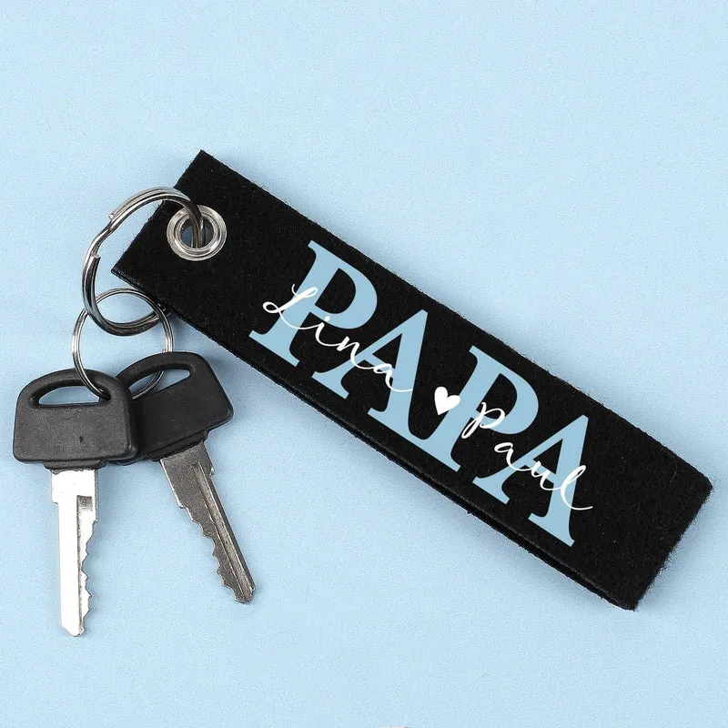 Schlüsselanhänger - PAPA - mit den Namen der Kinder