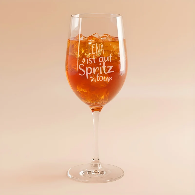 Auf Spritztour - Glas mit Ihrem Wunschnamen