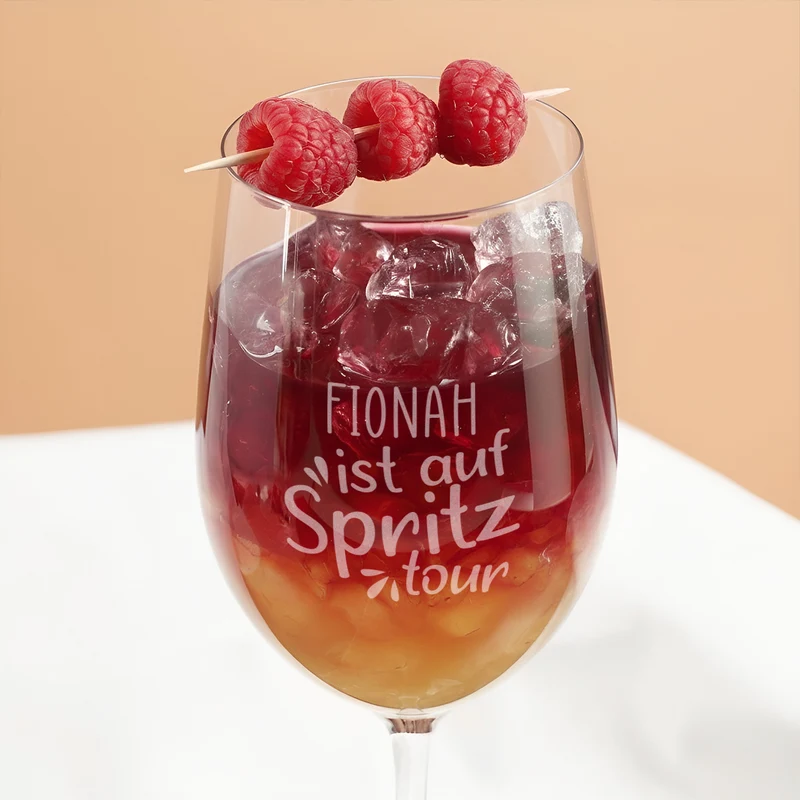 Auf Spritztour - Glas mit Ihrem Wunschnamen