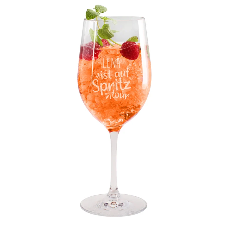Auf Spritztour - Glas mit Ihrem Wunschnamen