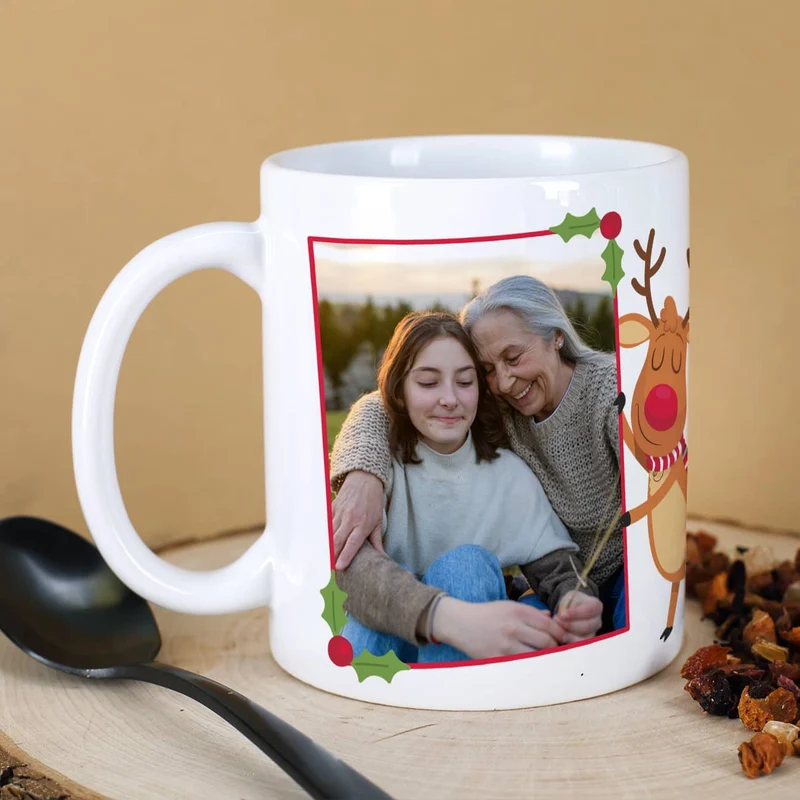 Foto Weihnachtstasse mit Ihrem Wunschtext