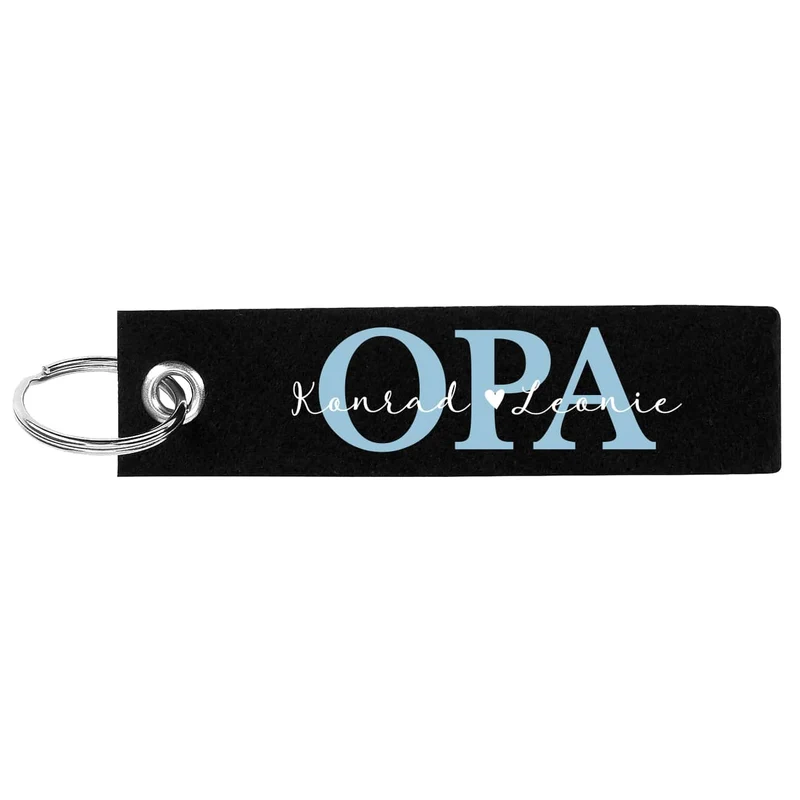 Filz Schlüsselanhänger OMA / OPA mit Ihrem Wunschtext