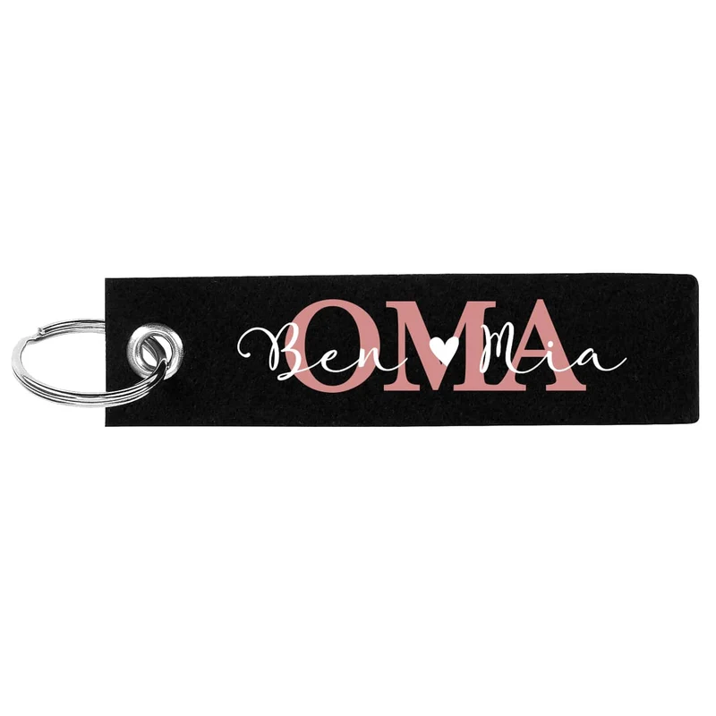Filz Schlüsselanhänger OMA / OPA mit Ihrem Wunschtext