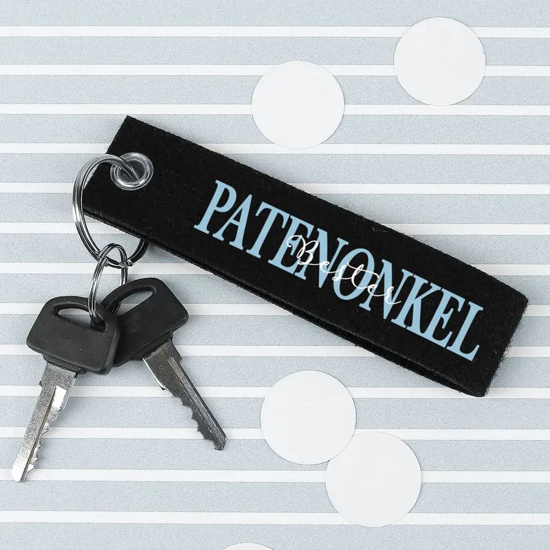 Filz Schlüsselanhänger Patentante / Patenonkel mit Ihrem Wunschtext