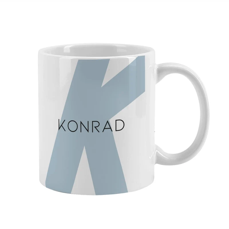 Moderne Keramiktasse - Monogramm - in verschiedenen Farben
