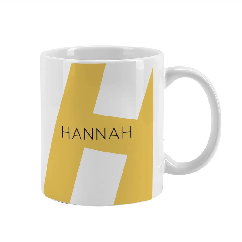 Moderne Keramiktasse - Monogramm - in verschiedenen Farben